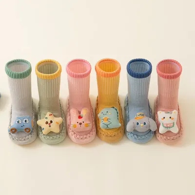 Cute Cartoon Soft Sock Shoes – Anti-Slip Indoor Baby Booties